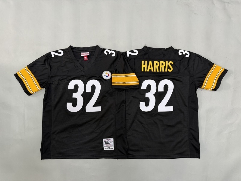 Youth Pittsburgh Steelers #32 Harris Black Throwback Limited Nike NFL Jersey 01->youth nfl jersey->Youth Jersey